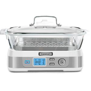 Cuisinart/美膳雅电蒸锅多功能家用智能玻璃蒸汽锅5L大容量蒸菜