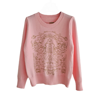 法式名媛小香风白金刺绣五角星圆领套头毛衣女秋冬高级感气质上衣