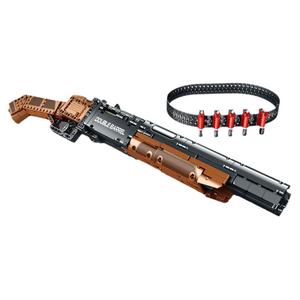 臻砖reobrix可发射积木枪双管组装散弹拼装猎枪男孩儿童益智玩具