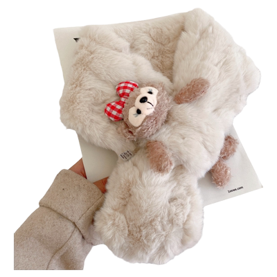 仿獭兔毛毛围巾百搭毛领围脖