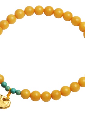 心斋堂鸡油黄如意原创设计风手串