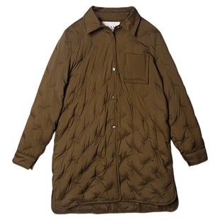 ZOLLE美拉德利落剪裁菱形格翻领舒适保暖轻量化羽绒服夹克女25冬