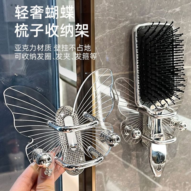 亚克力梳子置物架钩子免打孔浴室发发饰卫生间圈皮筋挂钩收纳头绳