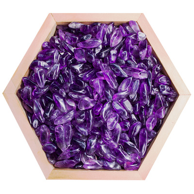 天然巴西紫水晶碎石消磁石造景石