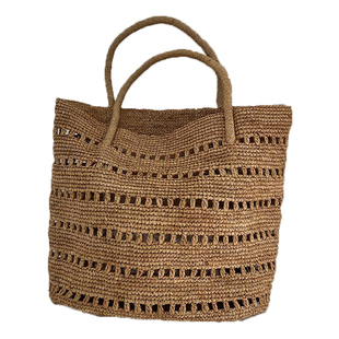 拉菲草镂空草编包女法式度假风手提包复古文艺菜篮子沙滩包送内袋