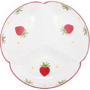 陶瓷分格餐盘一人食家用大人儿童早餐盘减脂餐盘四格三格分餐盘