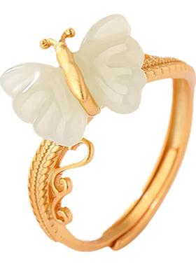 蝴蝶戒指纯银本月新款限时优惠