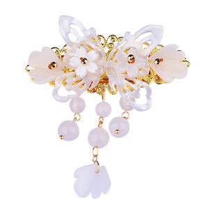 蝴蝶结发卡夹子头饰女发夹千鸟格横夹后脑勺半扎弹簧夹2025新款