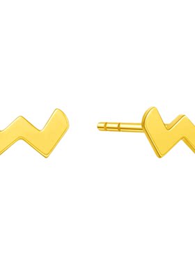 18K金几何W耳钉极简ins风