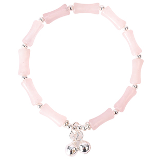 普陀山节节高升粉晶手链女天然水晶手串上岸竹节小众精致礼物好运