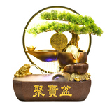聚宝盆开业礼物办公室桌面流水摆件循环水景观风水轮生财装饰品