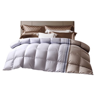 富安娜95白鹅绒被芯冬季保暖厚被春秋被褥单双人床上用品羽绒被子