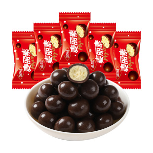 金冠麦丽素巧克力豆500g散装红色结婚订婚喜糖婚糖果年货休闲零食
