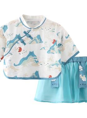 汉宫优品女童汉服春秋季国风套装
