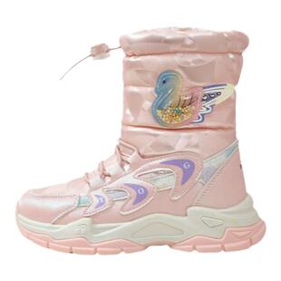 童天女童雪地靴2025新款冬季加厚加绒皮毛一体防水雪地棉儿童棉靴