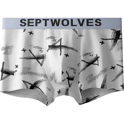 七匹狼男士内裤纯棉抗菌四角短裤