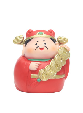 Q版五路财神树脂车载摆件