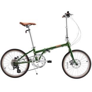 洛克兄弟折叠自行车便携20寸成人上班通勤8速变速碟刹男女学生车