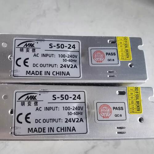 议价-明安信电源S-50-24，24V 2A;，数可维修