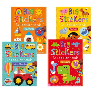 Big Stickers for Toddler Hands Collection 恐龙动物交通工具英语词汇 贴纸书 早教启蒙 益智活动 单词卡 英文原版进口儿童图书