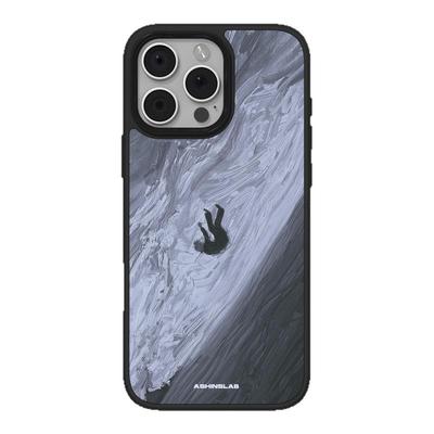 地心引力 适用iPhone16ProMax手机壳MagSafe磁吸苹果15Pro大孔黑边磨砂14p软边小众不撞壳13艺术家潮流男