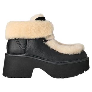 UGG秋冬新款女士舒适时尚厚底坡跟圆头溢毛系带雪地靴短靴1176110