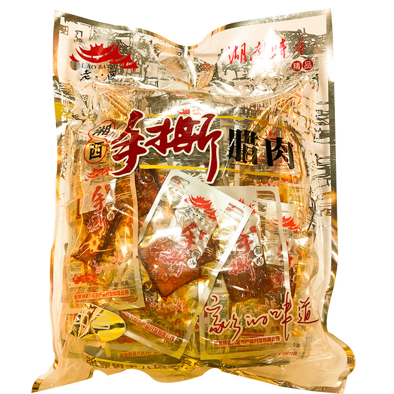老八区湘西开袋劲辣五香手撕腊肉