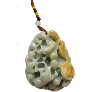 正宗天然手把件缅甸玉翡翠A货专业雕刻五鼠运财三彩色大手玩一个