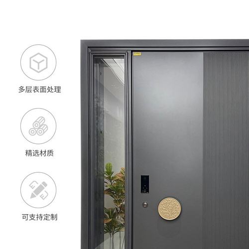 家用甲级安全防盗门农村别墅智能锁安全门全铝单开子母进户门现货