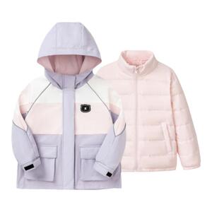 雪中飞秋冬新款一衣三穿男女童可爱科技三防保暖羽绒服保暖外套