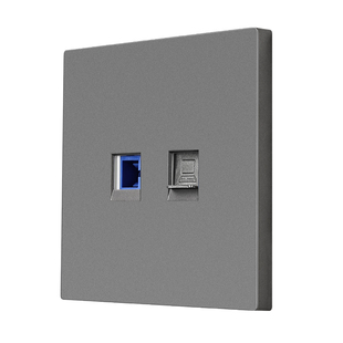 SC光纤网线二合一面板六类七类屏蔽直通对接千兆网络网口光纤插座