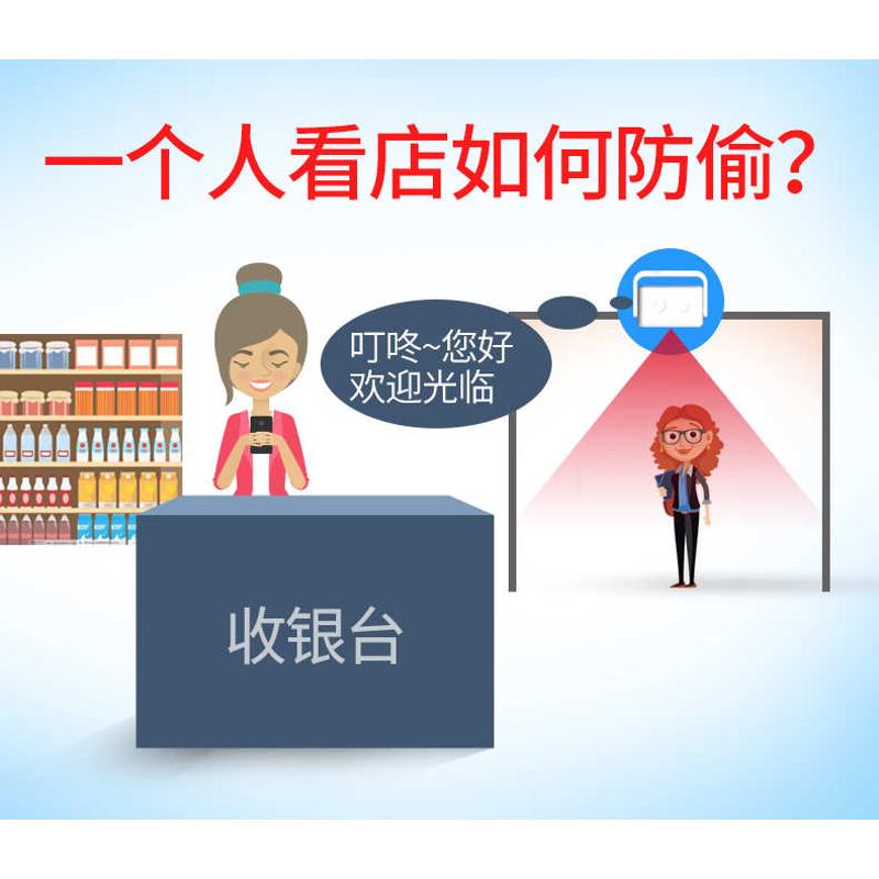门口欢迎光临感应器进门店铺超市进店迎宾门铃疫情防控语音提示器