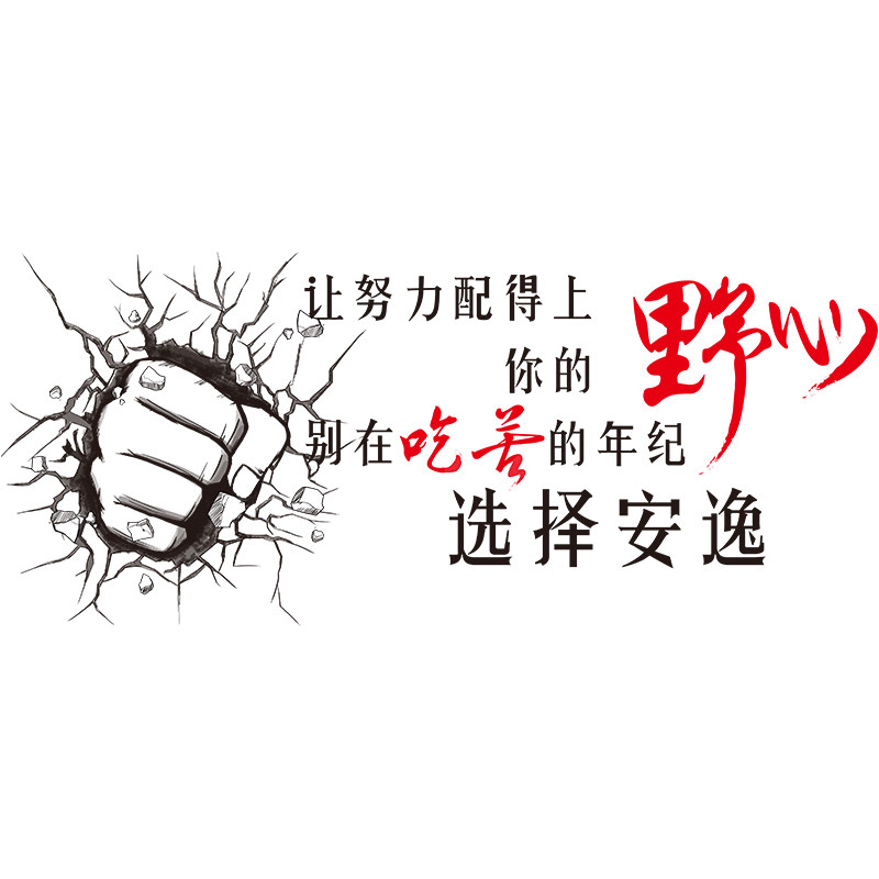 励志贴画墙壁标语办公室墙面装饰公司文化墙纸自粘墙贴纸墙上自律