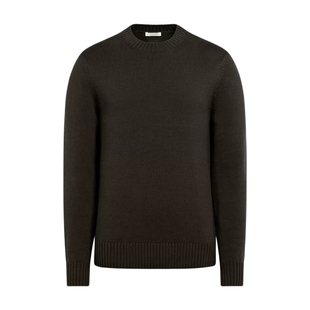 26早春新品SUITSUPPLY棕色棉圆领针织衫