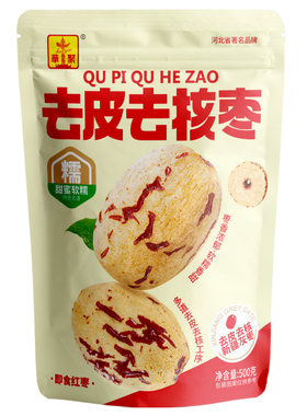 华聚去皮去核枣袋装500g