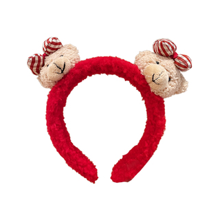 新年过年马年本命年礼物红色小熊发箍女2025新款儿童头箍发卡头饰