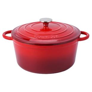 乐扣乐扣珐琅锅铸铁锅家用炖锅焖烧锅汤锅电磁炉燃气红色白色24cm