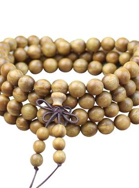 南美洲绿檀木108颗圆珠手串