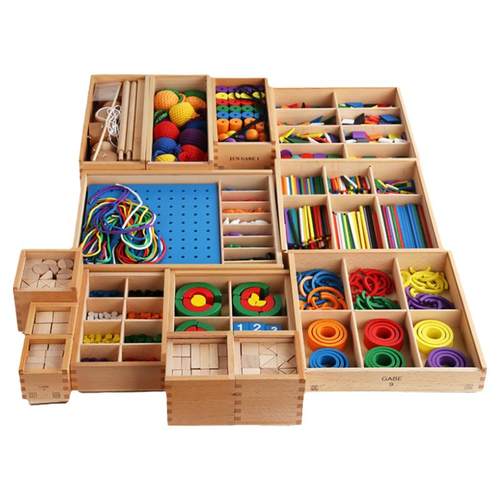 木制福禄贝尔恩物 GABE1-10教具15件全套 幼儿园福氏早教益智玩具