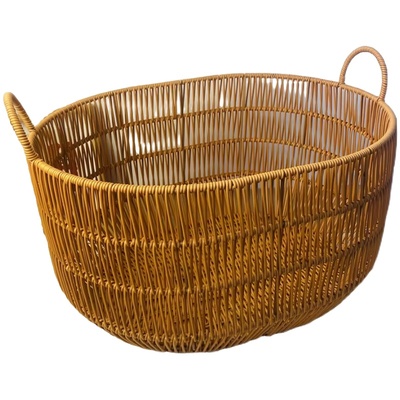 W118北欧简约风仿藤防水脏衣篮卧室衣服收纳筐玩具杂物50.5*40*29