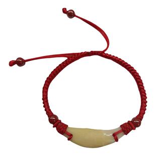 手链黑狗牙帝王朱砂新生儿宝宝婴儿童学生成人本命年平安红绳戴脚