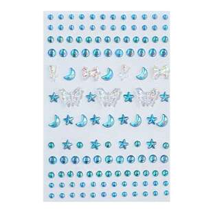 钻石贴脸儿童脸上水晶舞台贴女孩亮晶晶闪钻妆容贴免胶蝴蝶眉心贴