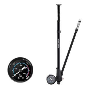 洛克兄弟自行车打气筒高压便携山地公路车前叉充气泵带气压表家用