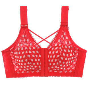 2025大码文胸本命年前扣美背聚拢性感胸罩女无钢圈收副乳胖mm内衣