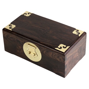 紫光檀木红木首饰盒收纳盒子长方形复古木料原木乌木印章盒木质