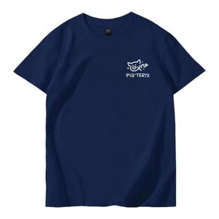 始祖猪短袖T恤男女联名鸟家纯棉宽松情侣半袖休闲轻奢大码上衣服