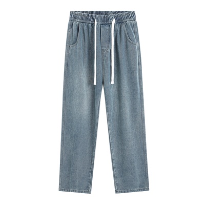 不起球不褪色加绒加厚牛仔长裤子