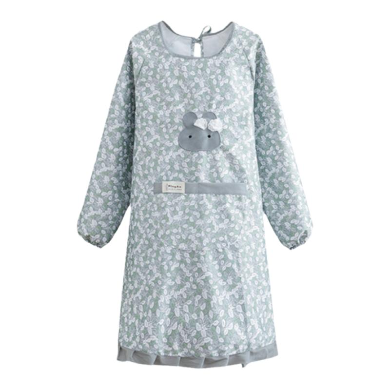 【极速发货】洋气防水长袖围裙家用厨房做饭罩衣大人围腰工作服