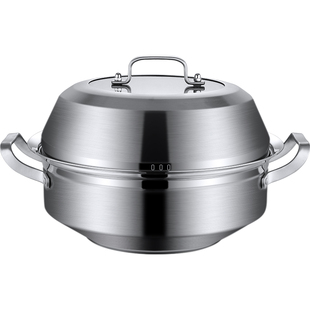 吉度蒸汽火锅加厚不锈钢蒸锅汤锅海鲜蒸汽锅桑拿锅商用电磁炉家用