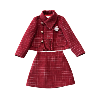 小童木复古女童小香风年服套装